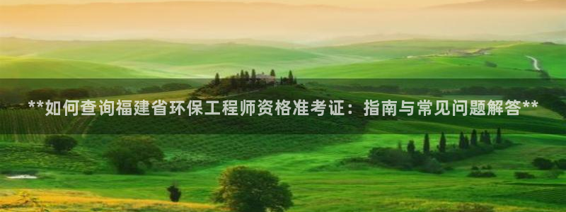 彩名堂975新版本：**如何查询福建省环保工程师资格准考证：指南与常见问题解答**