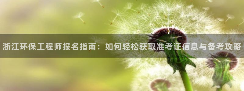 彩名堂app计划官方网站：浙江环保工程师报名指南：如何轻松获